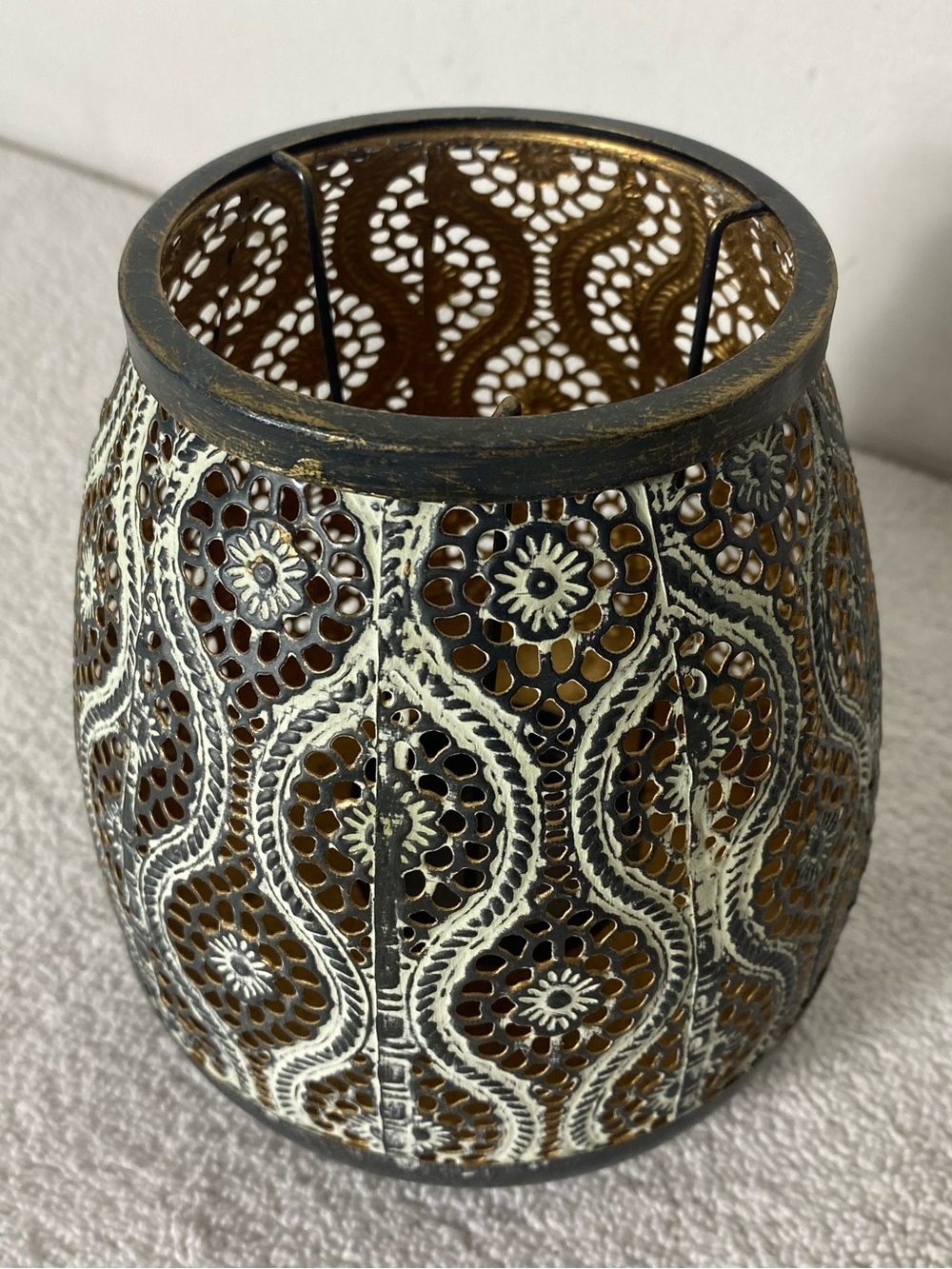 Hometrends Laser Cut Metal Candle Holder Moroccan Lantern With Tea Light Insert